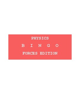 Preview of Physics Forces Bingo Game Review Activity