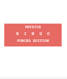 Physics Bingo Review Game Activity About Forces