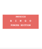 Physics Bingo Review Game Activity, Forces Edition (editable)