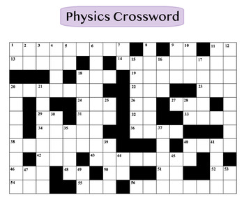 Preview of Physics Crossword Puzzle! (Answer Key Included)