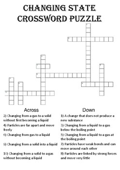 physics crossword puzzle changing state includes answer