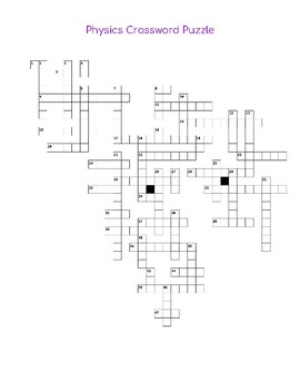 Preview of Physics Crossword Puzzle! (Includes Answer Key)