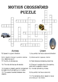 Physics Crossword Puzzle: Motion (Includes answer key)