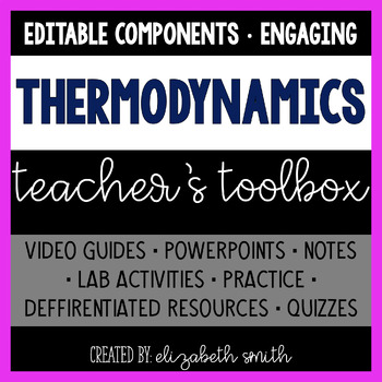 Preview of Thermodynamics Lesson Worksheets, Activities, Quiz, and Resources for Physics