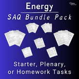 Physics Energy Topic: SAQ Bundle + Bonus Printables | High School