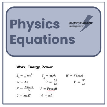 Preview of Physics Equations