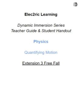 Preview of Physics Exploration - Quantifying Motion Extension #3: Free Fall