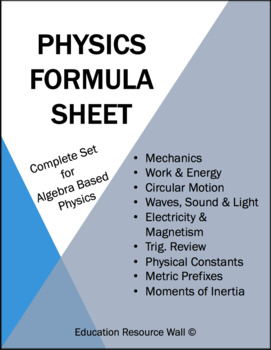 Preview of Physics Formula Sheet