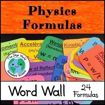 Preview of Physics Formulas Word Wall Signs
