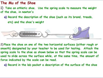 Preview of Physics - Friction Experiment  w/ worksheet (The Mu of the Shoe) (SMART BOARD)