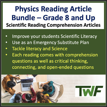 Preview of Physics Grade 8 and Up Science Reading Article Mega Bundle