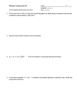 physics homework 2