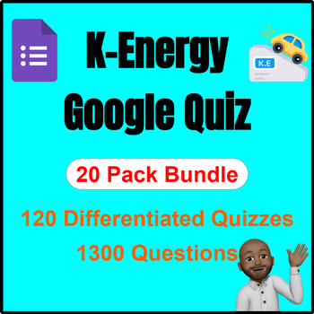 Preview of Physics | Kinetic Energy Quiz Bundle | Google Form | 120 Pack 1300Q