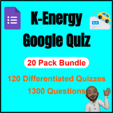 Physics | Kinetic Energy Quiz Bundle | Google Form | 120 P