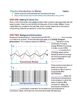 Preview of Physics Lab: Introduction to Waves