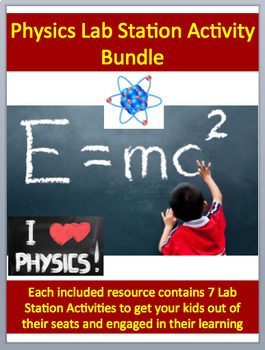 Preview of Physics Science Lab Station Activity Bundle - Engaging, Hands-on Activities