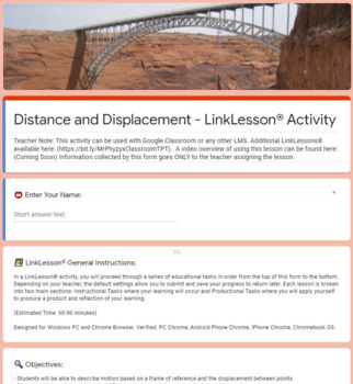 Preview of Physics LinkLessons® - Online Blended Distance Remote Learning