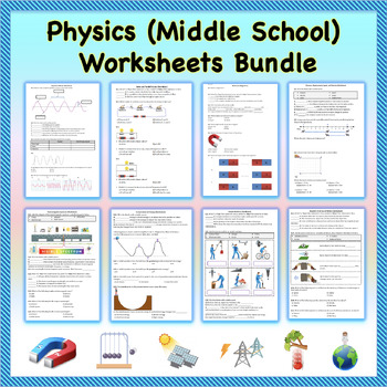 Preview of Physics (Middle School) - Worksheets Bundle | Printable & Distance Learning