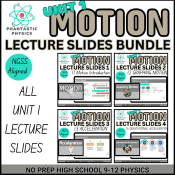 Preview of Physics Motion Unit Slide Deck Bundle - PowerPoint Slides