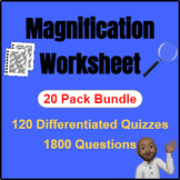 Physics-Optics | Magnification Quiz Bundle | Worksheet | 1