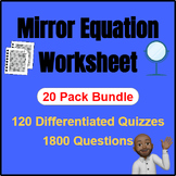 Physics-Optics | Mirror Equation Quiz Bundle | Worksheet |