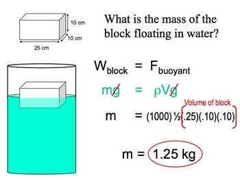 Physics Powerpoint Of 4 Buoyancy Problems W Buoyant Force Weight