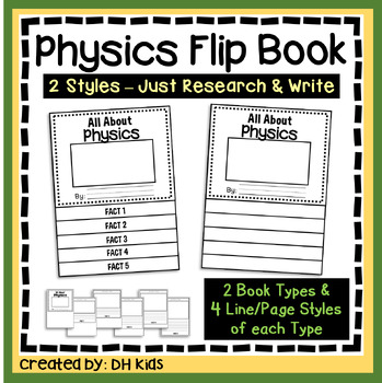 Preview of Physics Report, Flip Book, Science Research Writing Project