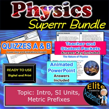 Preview of Physics: SI Units, Metric Prefixes - SUPERRR BUNDLE: Notes, PPT, QUIZZES (2)