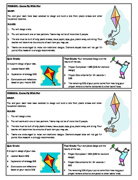 Preview of STEM Lab Science Experiment - plastic straws kite design lab