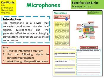 Physics Science Microphones Lesson Activities Tpt