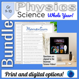 Physics Science Video Comprehension Worksheets Bundle || B