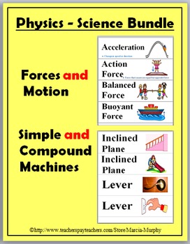 Preview of Physics Science Word Wall Bundle (Forces & Motion & Simple Machines)