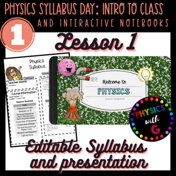 Preview of Physics Syllabus and Intro to Class - Math Toolkit Interactive Notebook Lesson 1