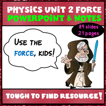 Preview of Physics Unit 2:  Force PowerPoint Notes and Student Notes