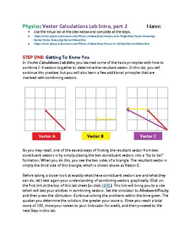 Preview of Physics: Vector Calculations Lab-Introduction, part 2