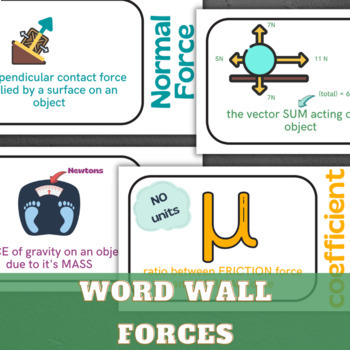 Preview of Physics Vocabulary Terms Word Wall BUNDLE