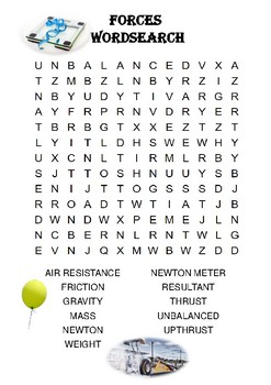 Physics Word Search: Forces (Includes Solution) by Gamify Education