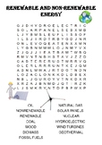 Physics Word Search: Renewable and Non-Renewable Energy Sources