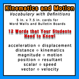 Physics Word Wall Vocabulary w/Definitions for Kinematics 