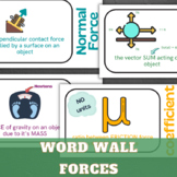 Physics Word Wall for Forces Vocabulary Terms