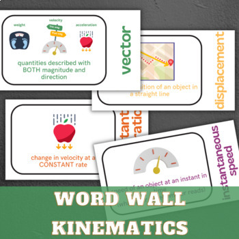 Preview of Physics Word Wall for Kinematics Vocabulary Terms