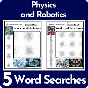 Preview of Physics and Robotics Word Search Puzzle BUNDLE