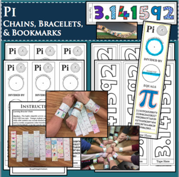 Preview of Pi 3.14 Day Activities Chains Bracelets Bookmarks