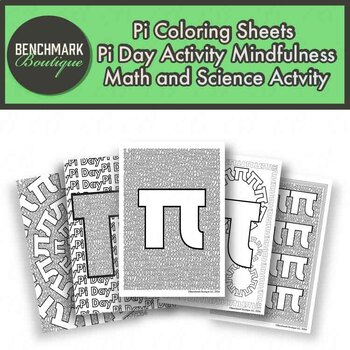 Preview of Pi Coloring Sheets No Prep Pi Day Activity Mindfulness Math Coloring Activity