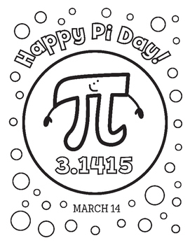 Preview of Pi Day (3.14) Coloring Page