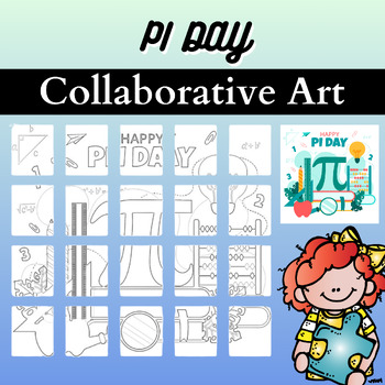 Preview of Pi Day Activities -Collaborative Coloring Poster Activity - Pi Day Math Activity