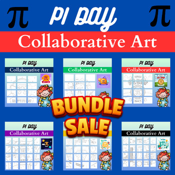 Preview of Pi Day Activities : Collaborative Coloring Posters Bundle Activities & Crafts