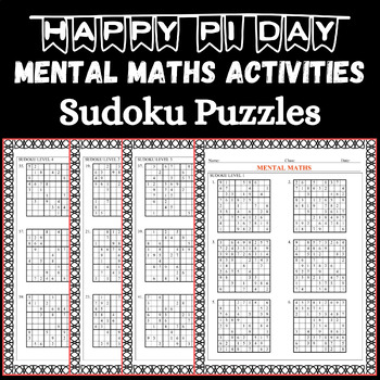 Preview of Pi Day Activities Fun Mental Maths Sudoku Puzzles Easy To Expert