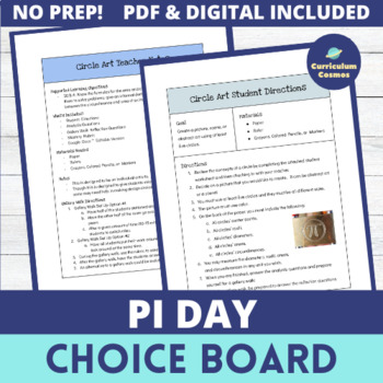 Preview of Pi Day Activity Choice Board for Middle School