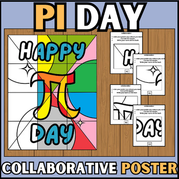 Preview of Pi Day Activity Collaborative Poster | Pi Day Coloring | Classroom Collaborative